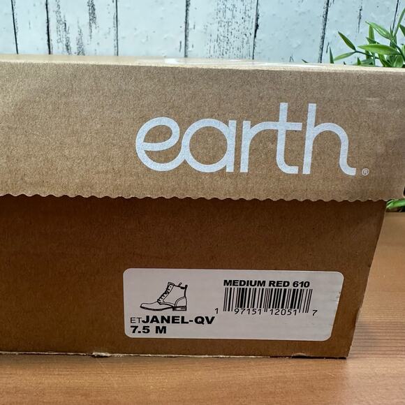 Earth Janel Leather Lace Up Ankle Boots Size 7.5 - Picture 11 of 11